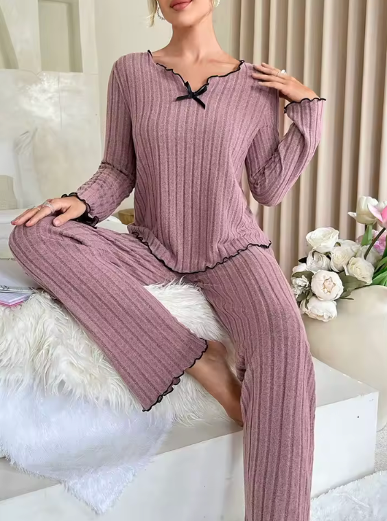 Pigiama dolce notte a costine da donna autunno/inverno