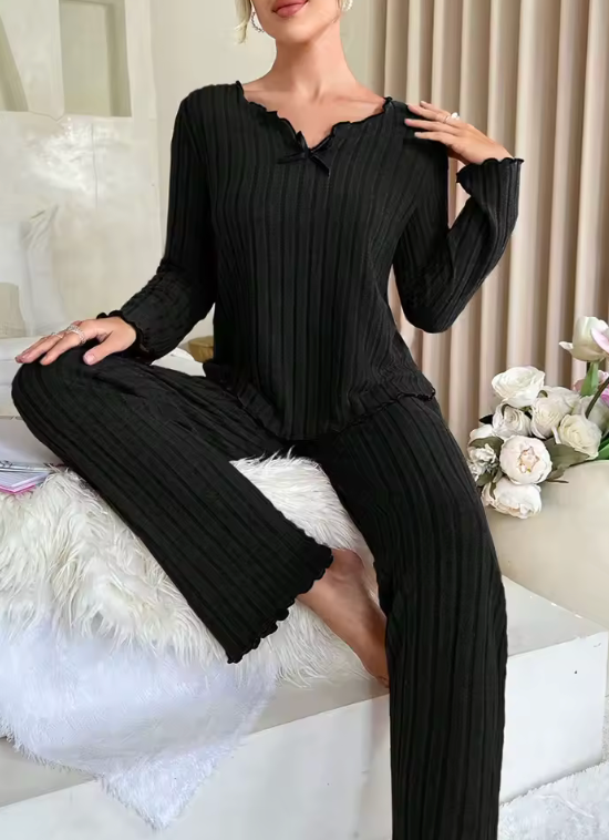 Pigiama dolce notte a costine da donna autunno/inverno