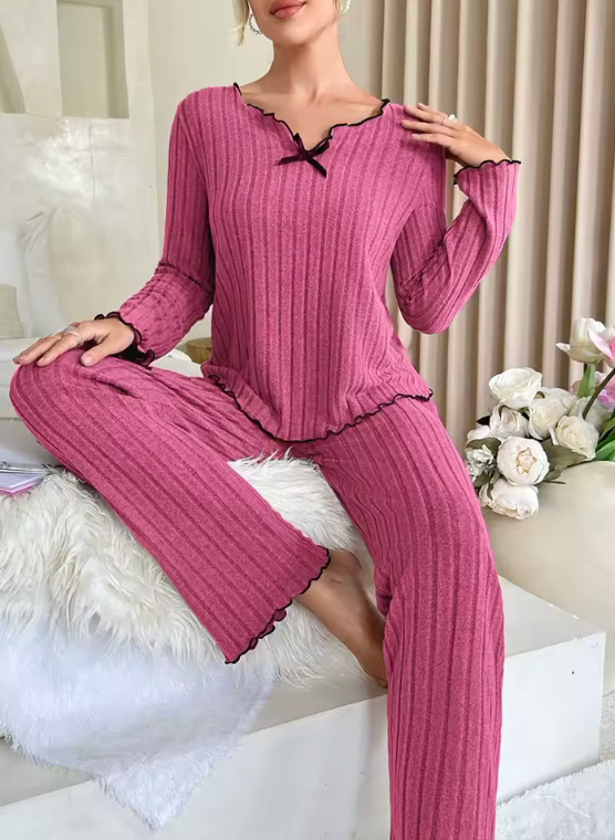 Pigiama dolce notte a costine da donna autunno/inverno
