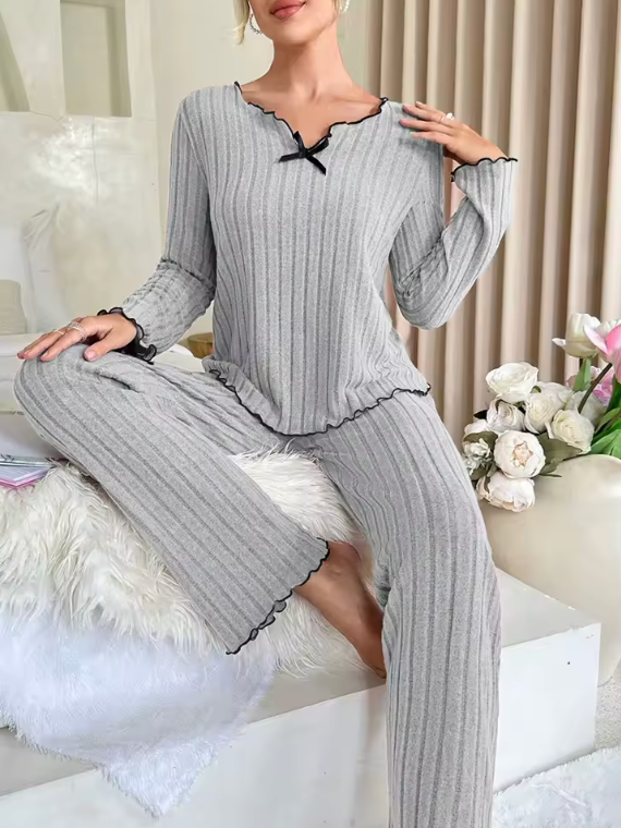 Pigiama dolce notte a costine da donna autunno/inverno
